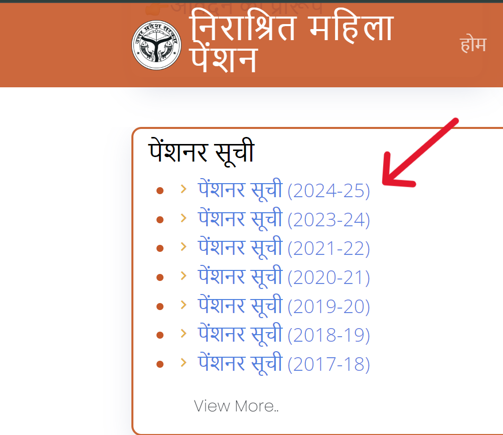 Widow Pensioner List